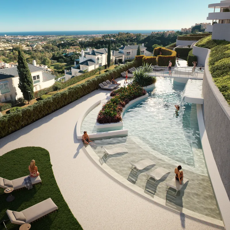 Render: New: salt-water pool. Sea-view apartments and penthouses above the Golf Valley, La Quinta