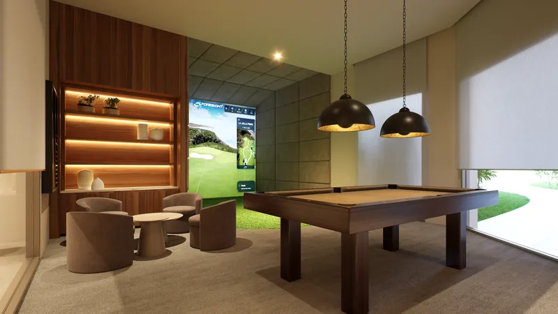Render: Business centre and sports lounge. Sea-view apartments and penthouses above the Golf Valley, La Quinta
