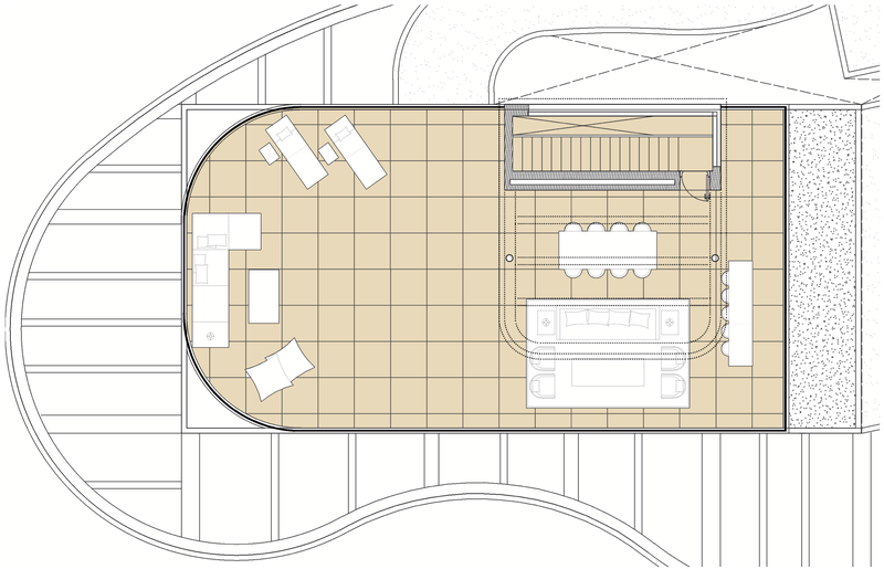Floor plan: roof terrace. 4-bedroom penthouse