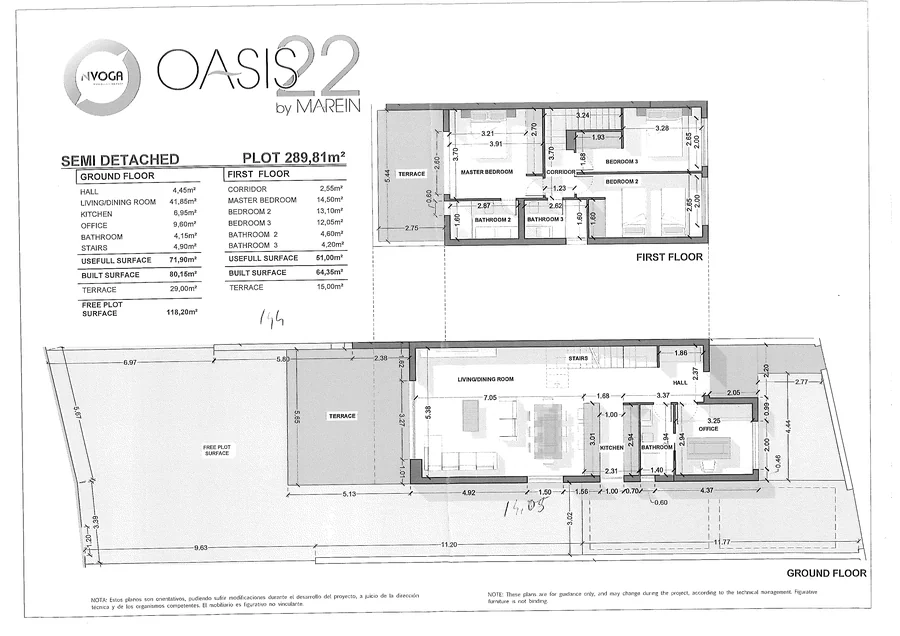 Plano de la casa, planta baja y planta alta